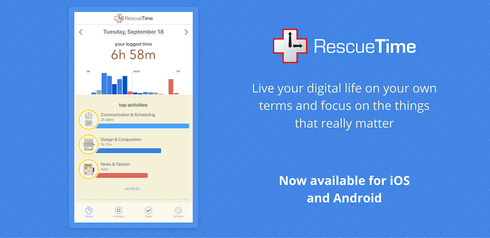 Introducing RescueTime for iOS   Android: Time management for your  smartphone